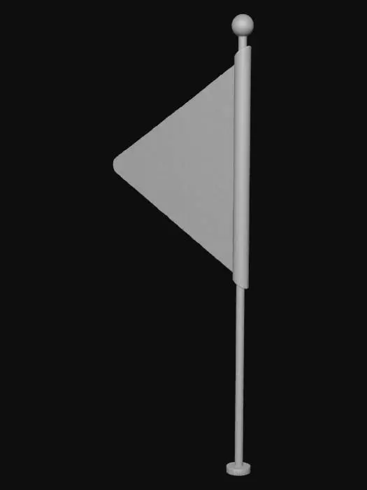 3D model for 红色带杆三角旗