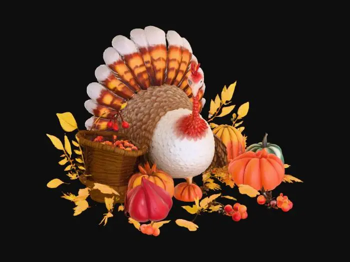 3D model for Harvest Turkey Celebration, #Thanksgiving#