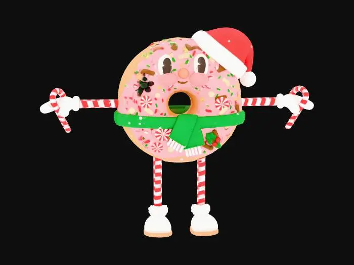 3D model for Festive Donut Buddy, #Christmas2025#