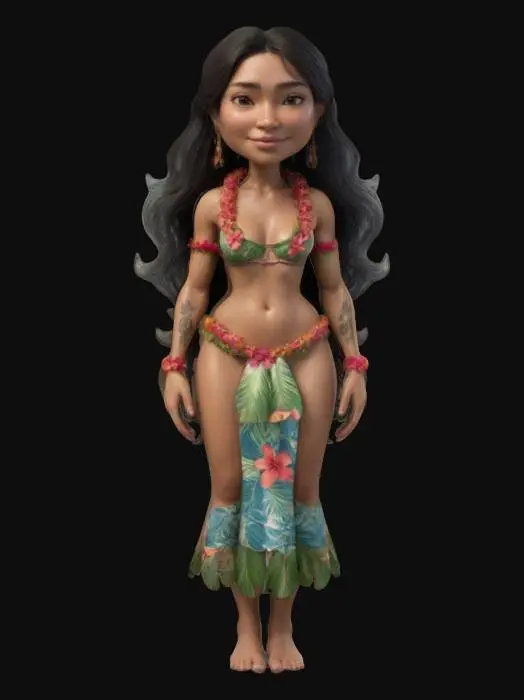 3D model for hawaii woman realistic, high detailed, #women#