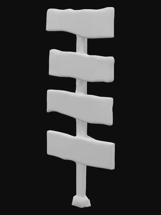 3D model for Wooden Signpost, #SketchTo3D#