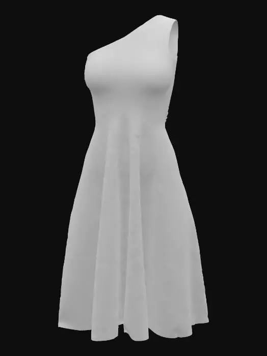 3D model for green dress ow polyfront and back