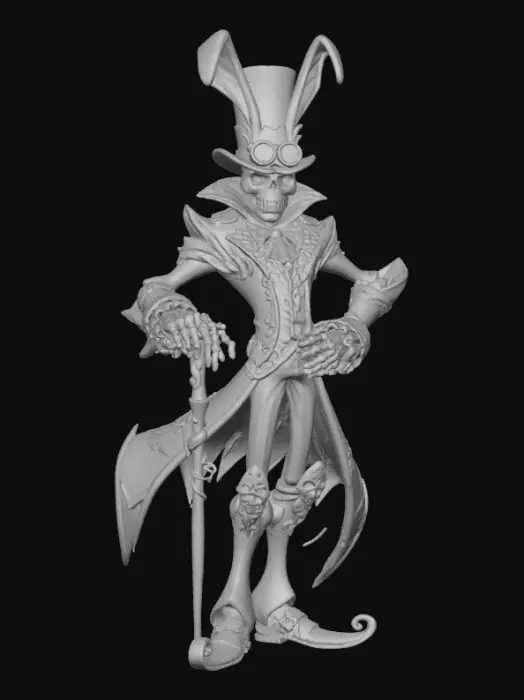 3D model for Full body Baron Samedi with Easter bunny ears#Halloween2025#