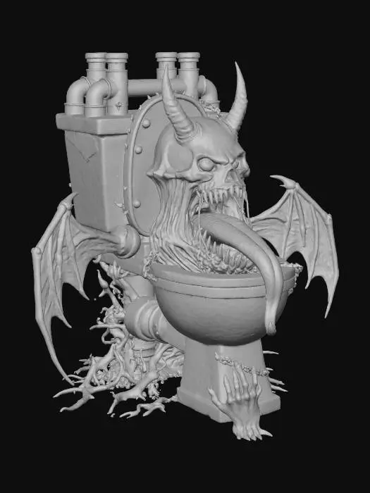 3D model for Infernal Toilet Throne, #Halloween2025#