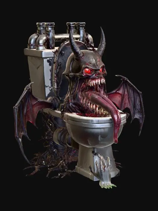 3D model for Infernal Toilet Throne, #Halloween2025#