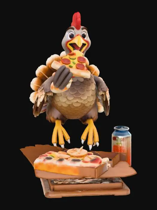 3D model for Pizza Poultry Snacktime, #Thanksgiving#