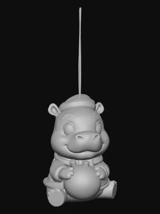 3D model for Festive Hippo Ornament, #Christmas2025#