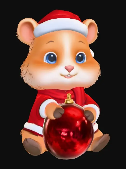 3D model for Christmas Hamster Charm, #Christmas2025#