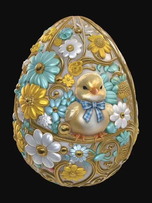 3D model for Floral Egg of Spring, #EasterEgg2026#