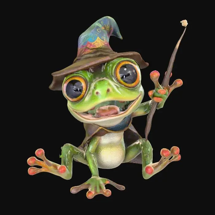 3D model for Froggy Wizard Adventure, #PBR#