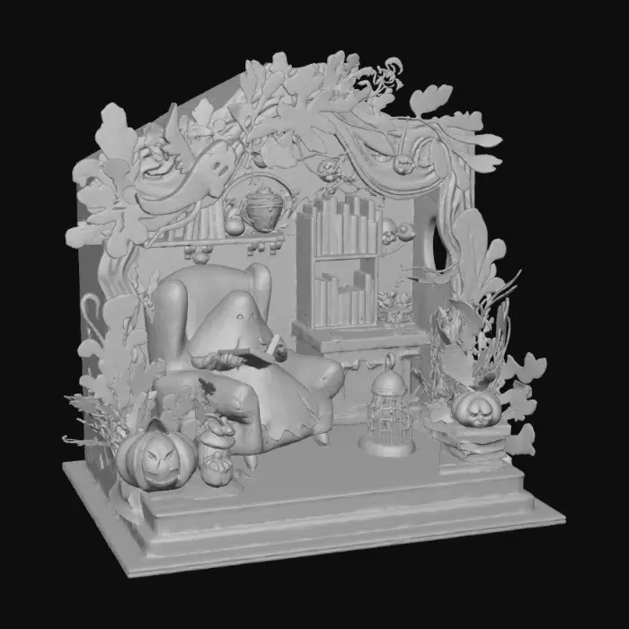 3D model for Ghostly Reading Nook, #Halloween2025#