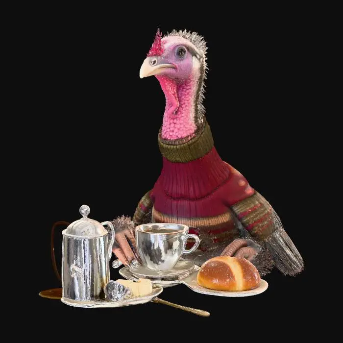 3D model for Breakfast with a Turkey, #Thanksgiving#