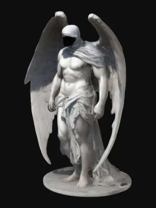 3D model for Kan je een mannelijke corrupte engel maken, Hij moet enorm realistisch zijn, een beetje zoals een Grieks standbeeld. zonder gezicht, doe maar een bivakmuts of een zak over zijn hoofd
