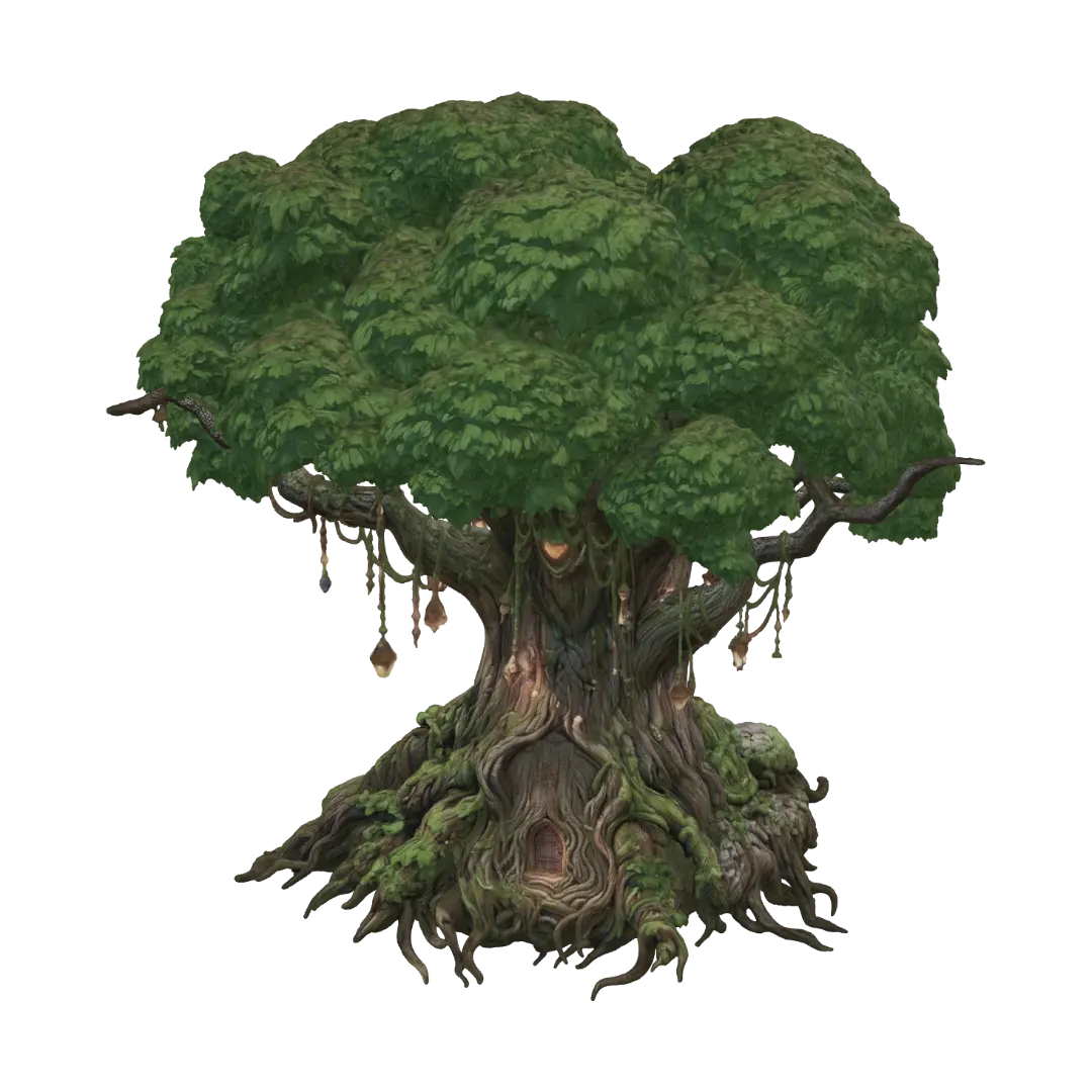 3D-модель The Lanterned Heart Tree - Silhouette, згенерована ШІ