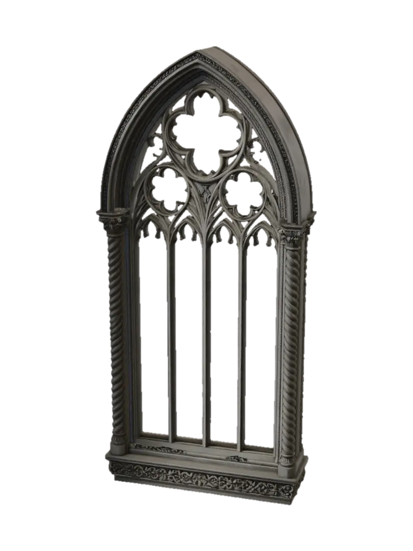 Gothic Arch Window with Tracery - Architectural 3D model, vytvořený pomocí AI