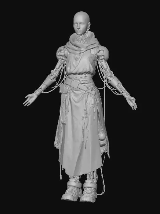 3D model for Cyborg Monk
