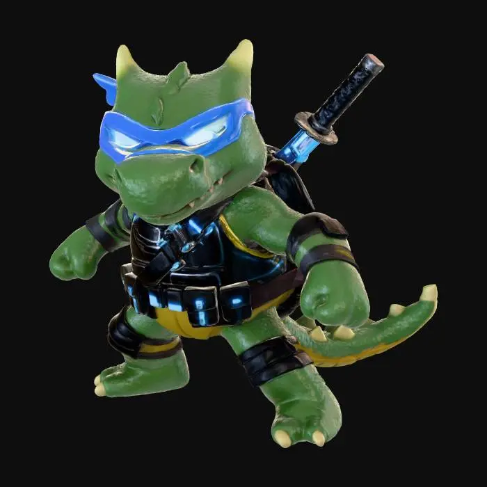 3D model for cyber ninja crocodile