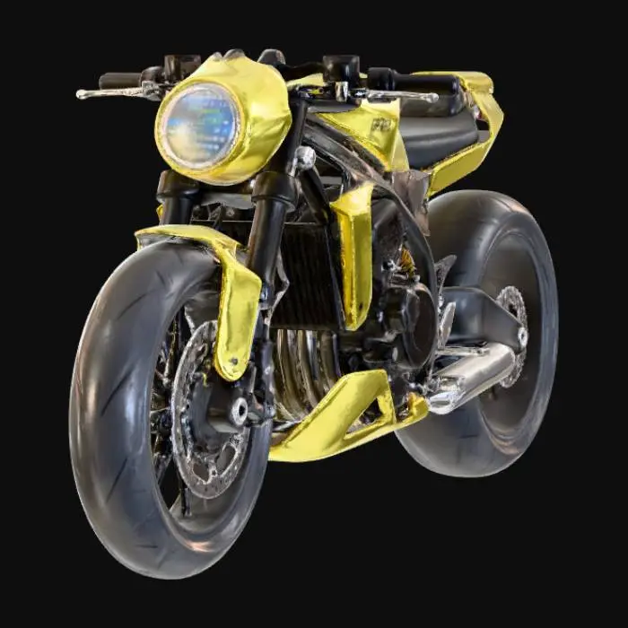 3D model for Yellow Lightning Motorcycle