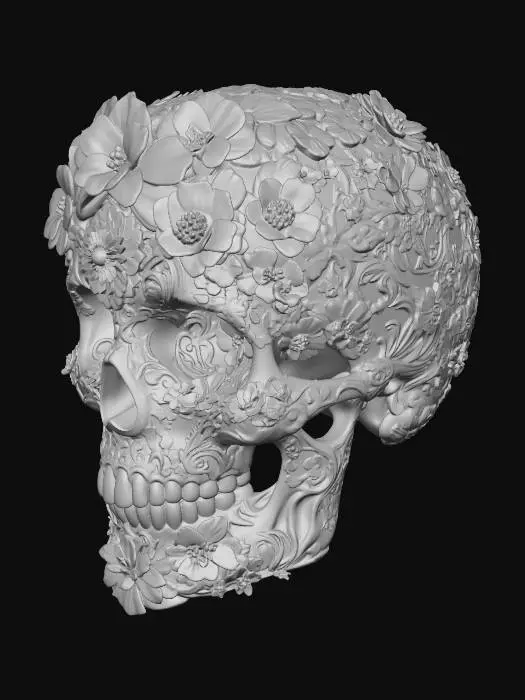 3D model for Floral Skull