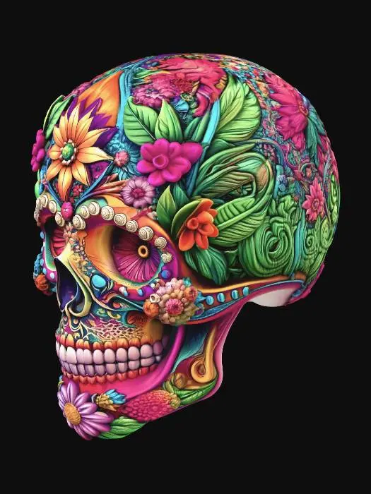 3D model for Floral Sugar Skull