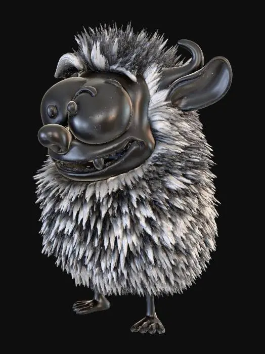 3D model for Make a 3D Nintendo Character (Black Cube 64's enemy called "Uga Chaga Uga Uga") with style of Super Mario 64