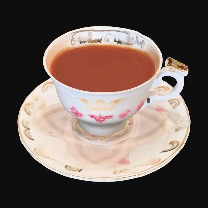 3D model for Ornate Floral Gold-Trimmed Teacup