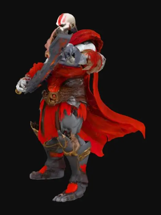 3D model for doom guy fusion with kratos from god of war