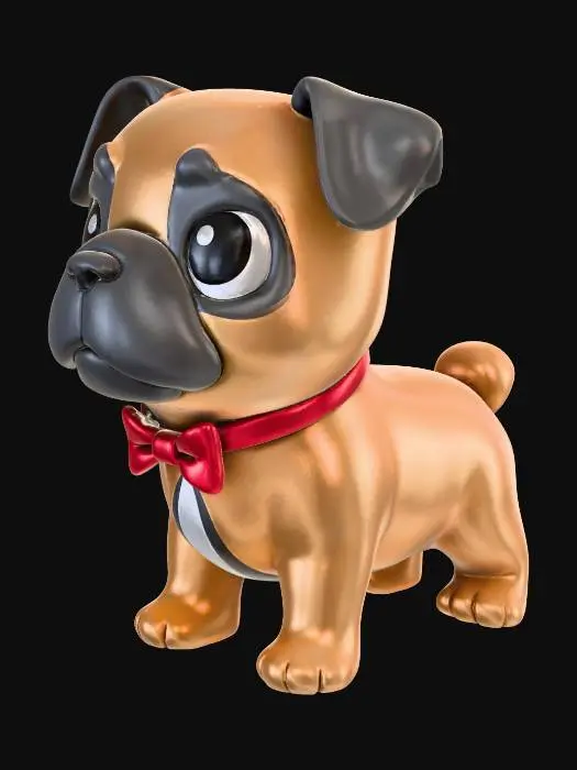 3D model for Pug with a Bowtie