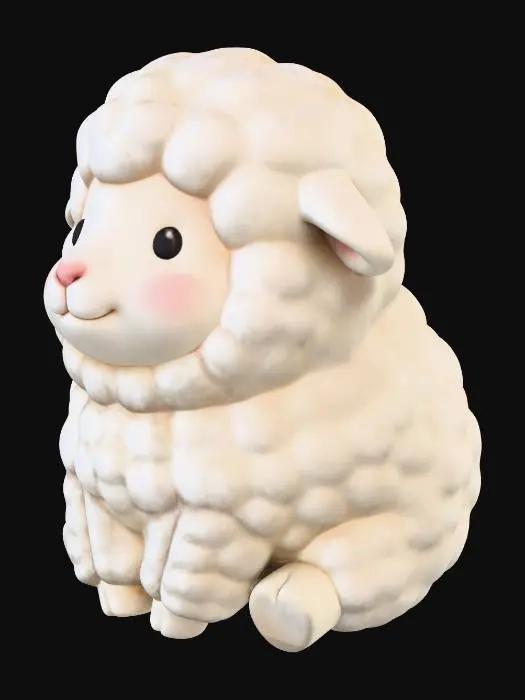 3D model for Schaf sitzend