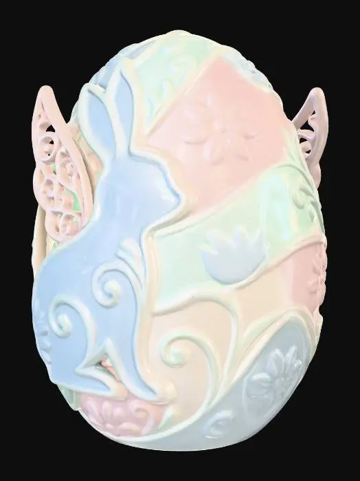 3D model for Pastel Bunny on a Floral Egg