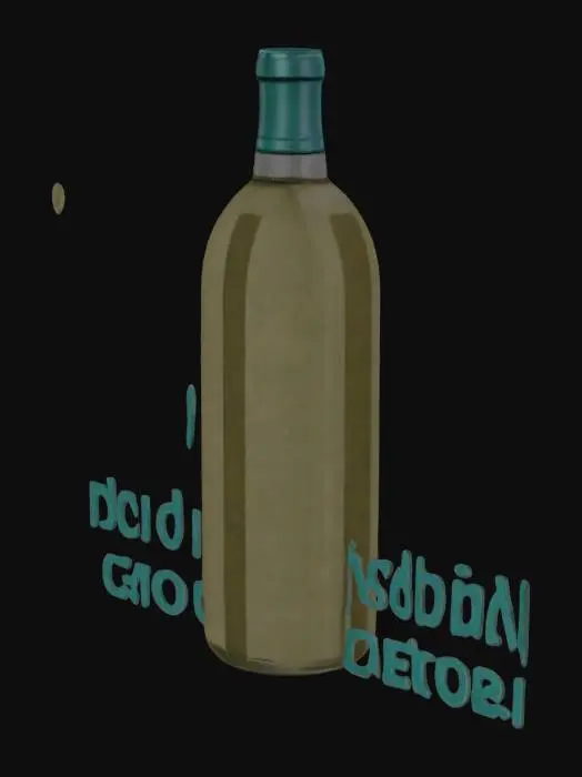 3D model for Green Bottle waterpipe bong 