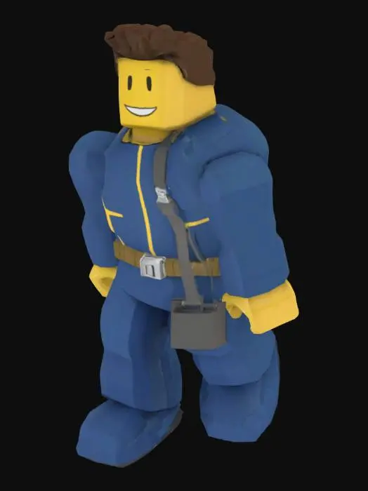 3D model for please make your version of a roblox male player model resembling a vault dweller
