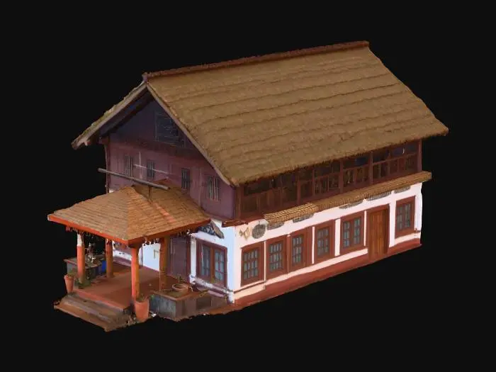 3D model for Indigenous house, Kerala style, middle class