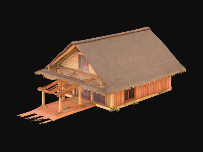 3D model for Indigenous house, Kerala style, middle class