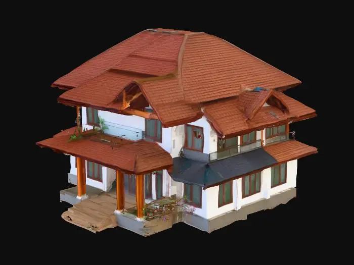3D model for contemporary house, Kerala style