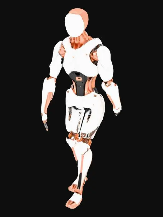 3D model for glossy white polymer shell, brushed rose-gold metal joints