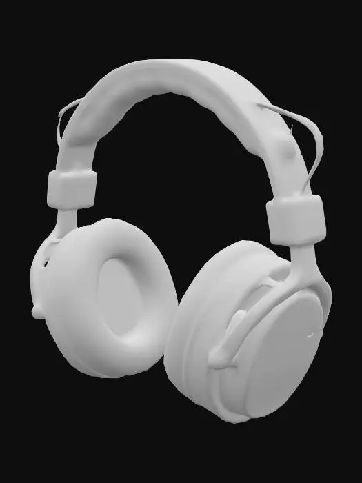 3D model for cyberpunk style headset with wood and ceramic finish with a funky touch