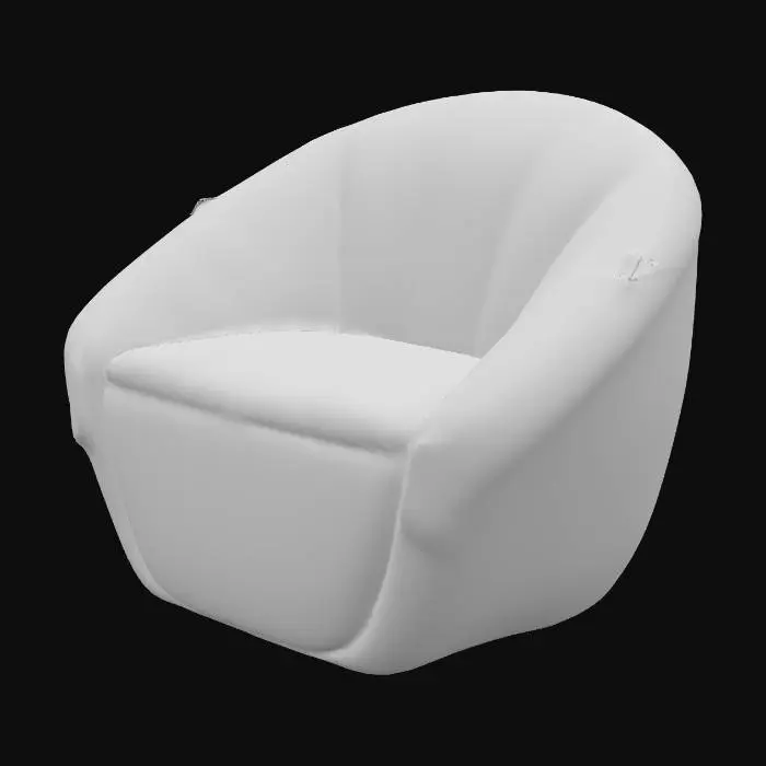 3D model for glossy white polymer shell, brushed rose-gold metal joints