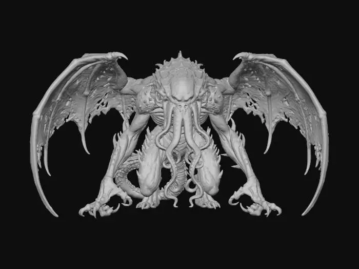 3D model for An eldritch horror lovecraft type mind flayer dragon hybrid monster