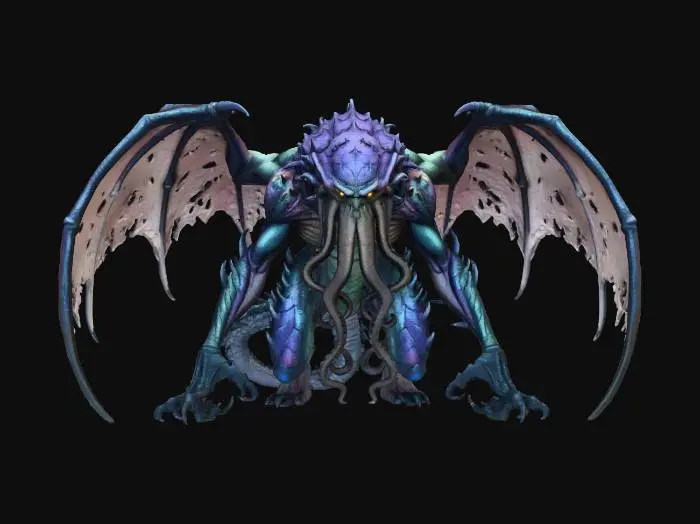 3D model for An eldritch horror lovecraft type mind flayer dragon hybrid monster