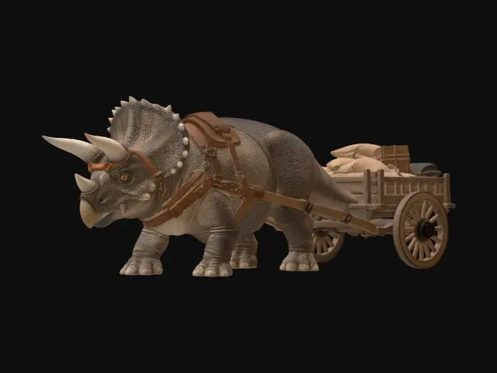 3D model for Triceratops Cart
