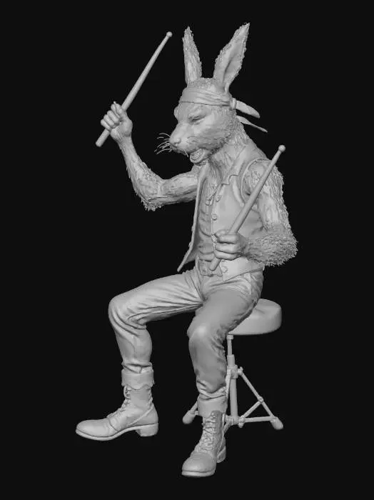 3D model for Drumming Rabbit Warrior
