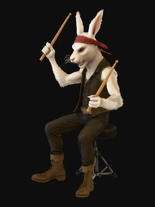 3D model for Drumming Rabbit Warrior