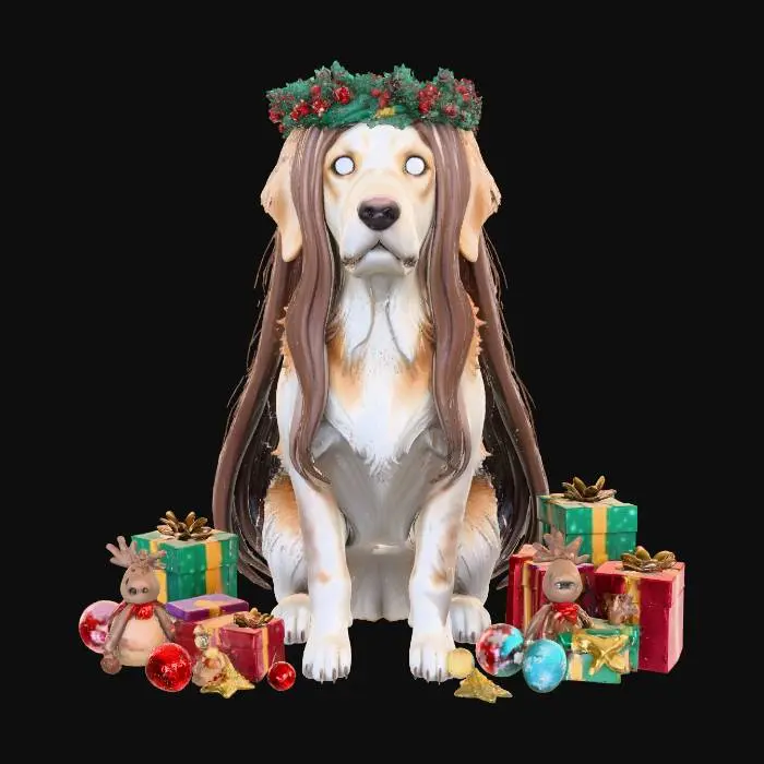 3D model for Enchanted Festive Pup, #Christmas2025#