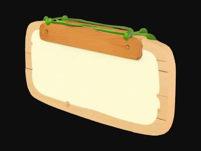 3D model for Rustic Wooden Signboard