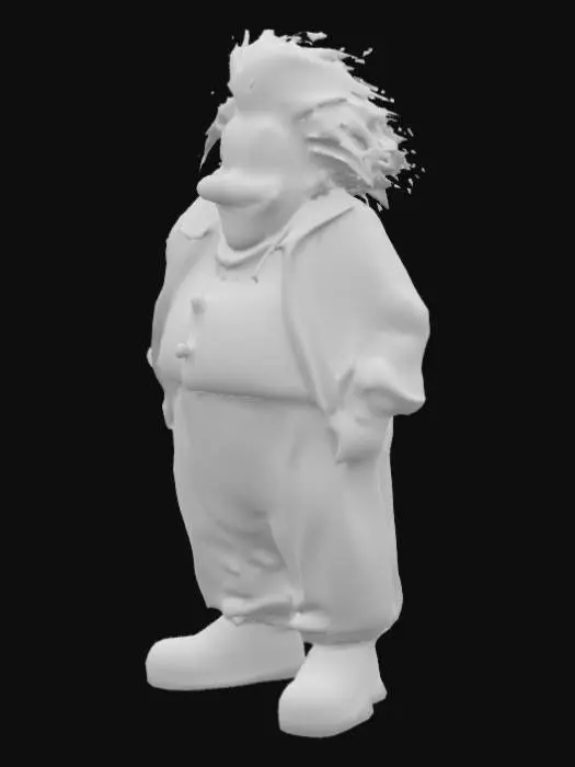 3D model for Figure based on the fat Clown Gang Leader from Akira anime, intricate, detailed, fat, anime style, 