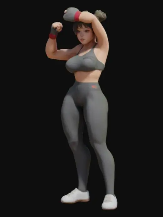 3D model for Chun-Li Stretching
