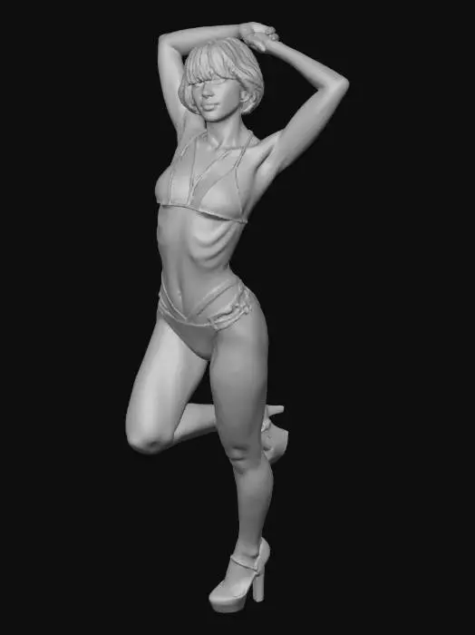 3D model for Model in Floral Swimwear