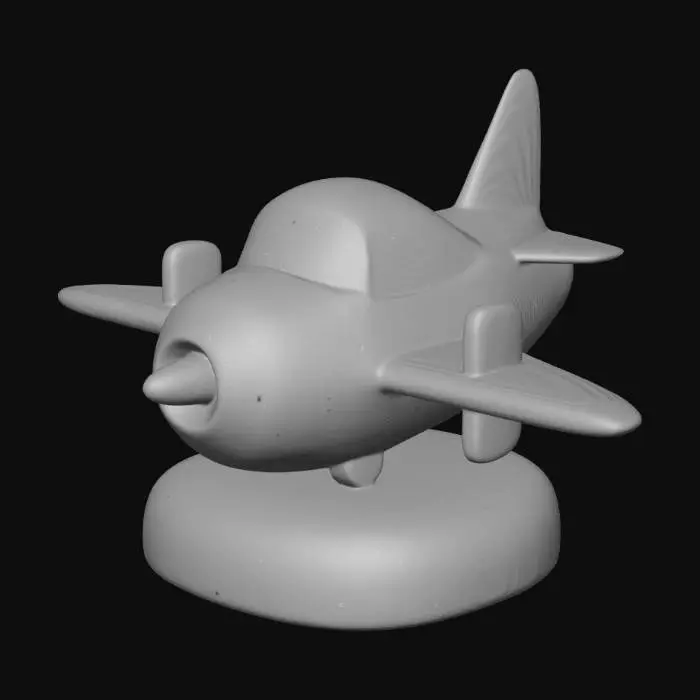 3D model for Crea un bottone con sopraun aereo stilizzato tipo cartoon per bimbo
