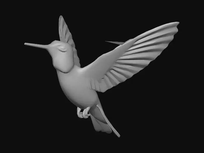 3D model for Птица колибри. реализм с раскрытыми крыльями. В полёте.